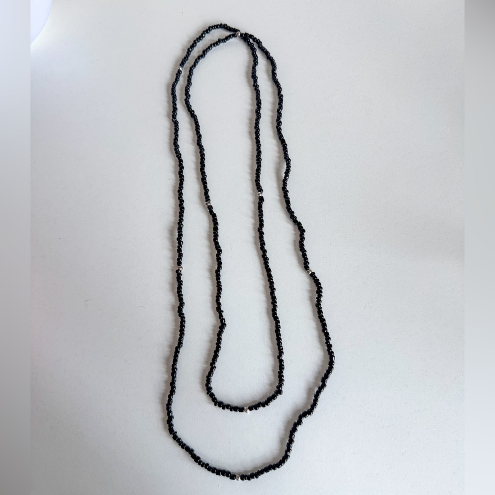 Black and silver beaded necklace